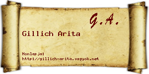 Gillich Arita névjegykártya